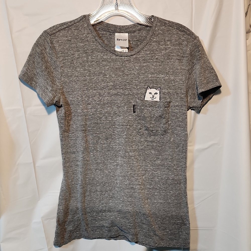 Ripndip Heather Gray Cat Pocket Tee